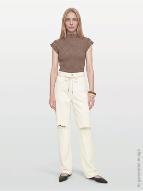 $268 Closed Anni mom Jeans in Creme sz 25 made in Italy